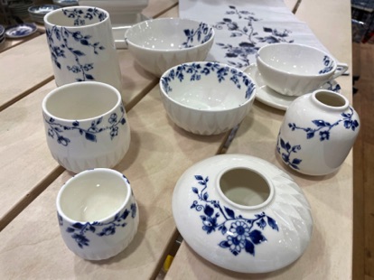 Servies vouw blauw